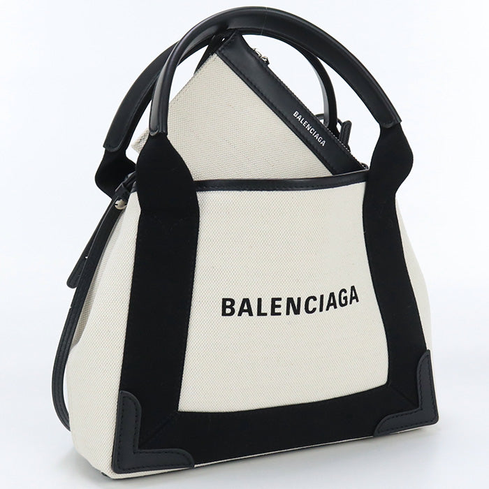 BALENCIAGA 390346 2HH3N 9260 Navy Kabas XS 2wayTote Bag canvas White Women