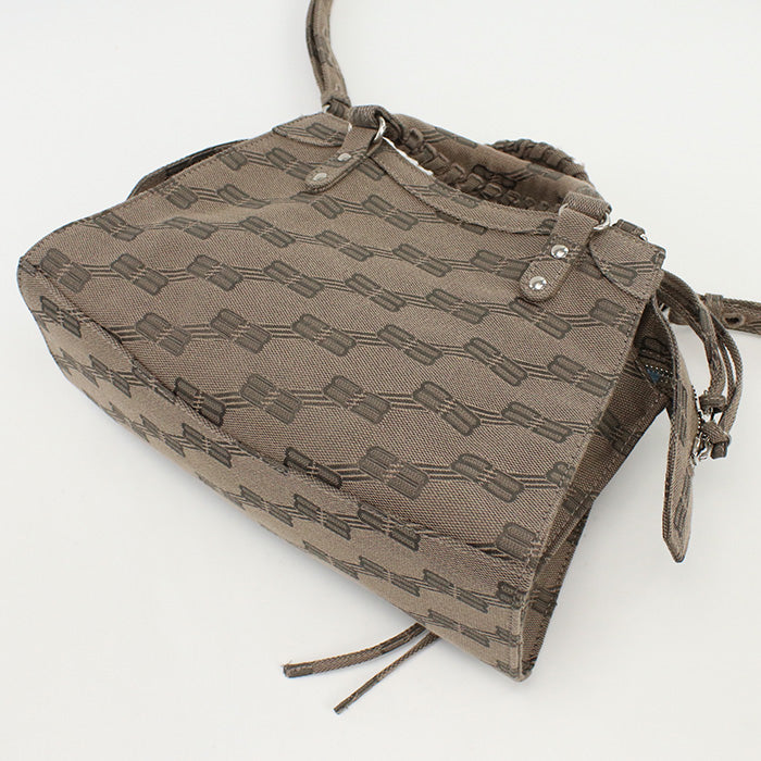 BALENCIAGA 696495 XS Tote Bag Neo classic Handbag canvas brown Women
