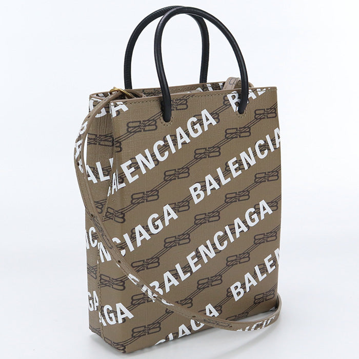 BALENCIAGA 693805 shopping phone holder 2way Hand Bag/Shoulder Bag PVC Brown