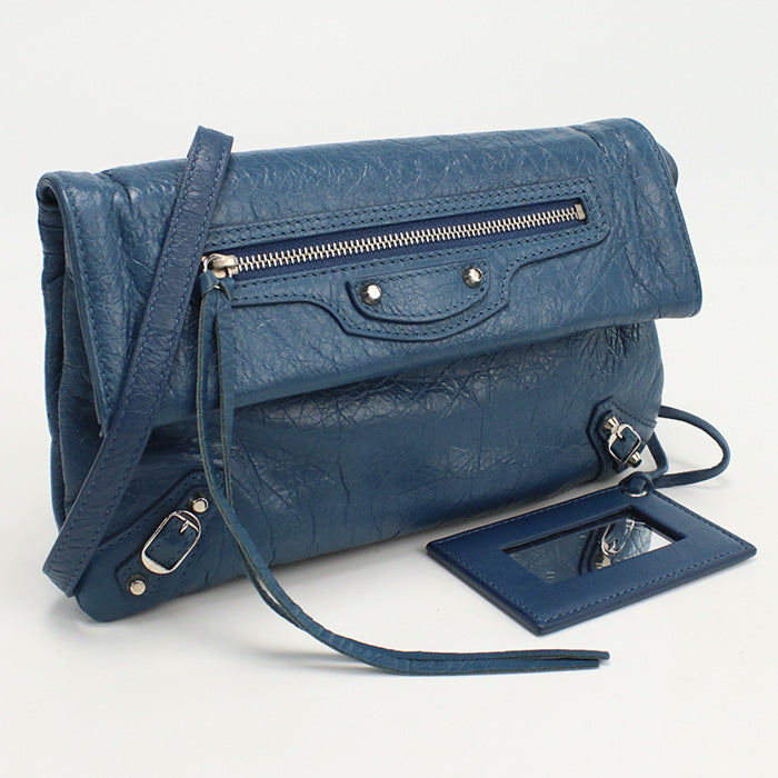 BALENCIAGA 431650 Classic envelope 2WAYShoulder Bag Calfskin dark blue Women