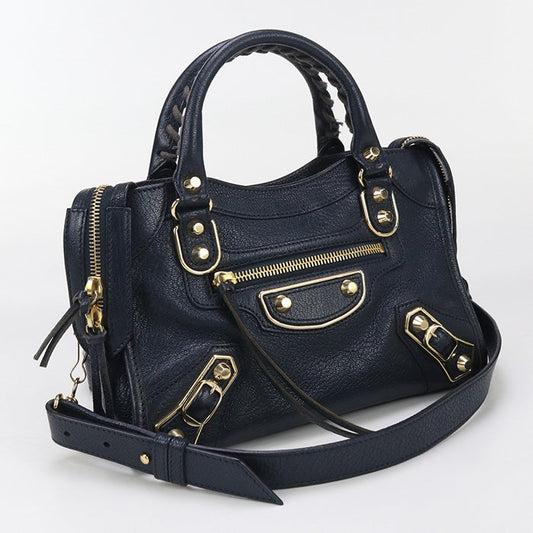 BALENCIAGA 390160 2WAY Handbag leather navy Women
