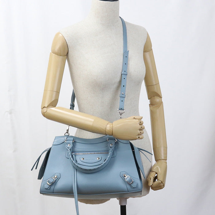 BALENCIAGA 638521 2WAY handbag Handbag leather blue Women