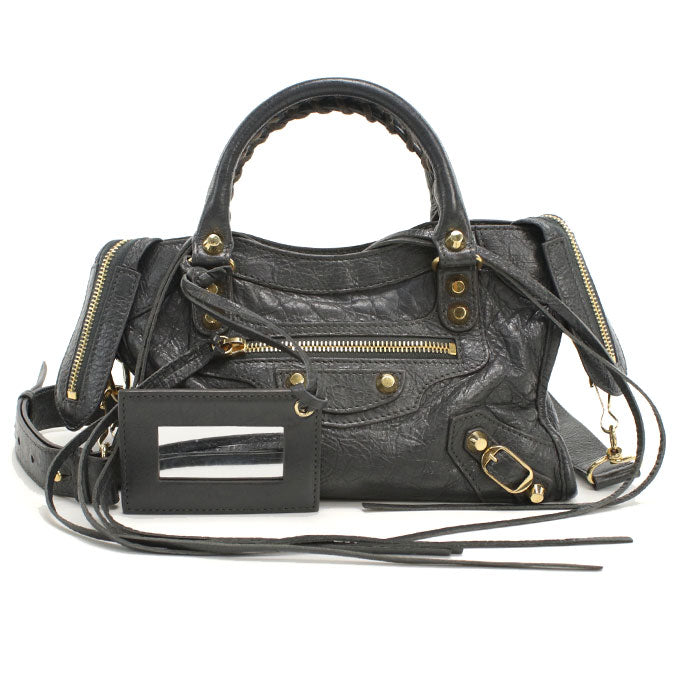 BALENCIAGA 300295 Handbag Classic Mini City 2WAY Mini Tote Bag leather black Women