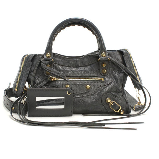 BALENCIAGA 300295 Handbag Classic Mini City 2WAY Mini Tote Bag leather black Women