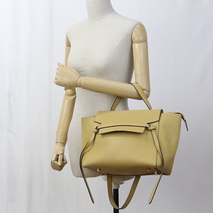 CELINE CE84410 Belt bag Handbag Calfskin yellow Women