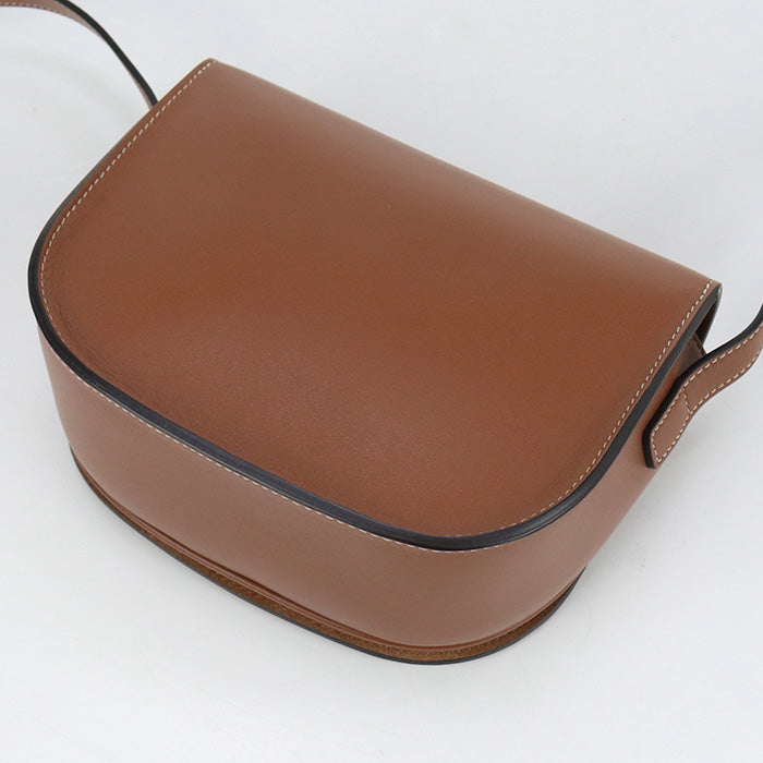 CELINE 198263DU3.04LU Shoulder Bag Folco Cuil Triomphe smooth scarf skin Brown Women