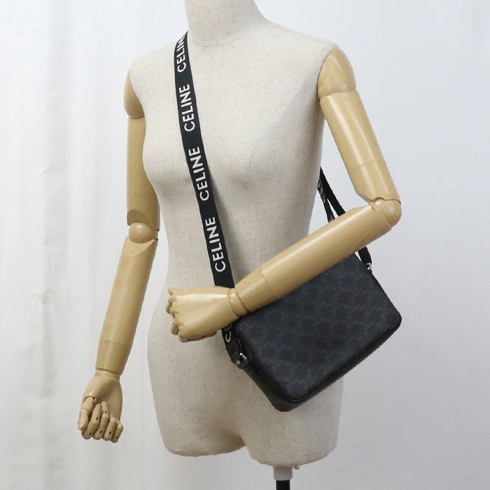 CELINE 19450 2CIM.38OG Medium messenger Triomphe Shoulder Bag black Women