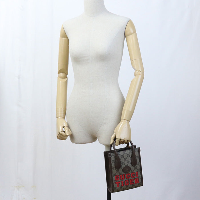 GUCCI 671628 handbag Interlocking G Tote Bag GG Supreme beige Women