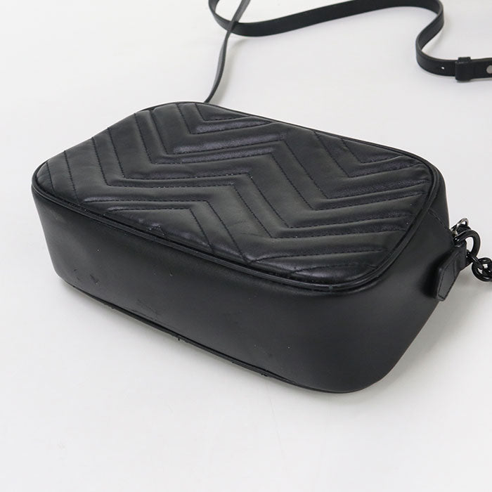 GUCCI 634936 GG Marmont Small camera bag Shoulder Bag leather black Women