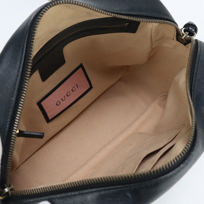 GUCCI ChainShoulder GG Marmont Shoulder Bag leather black Women