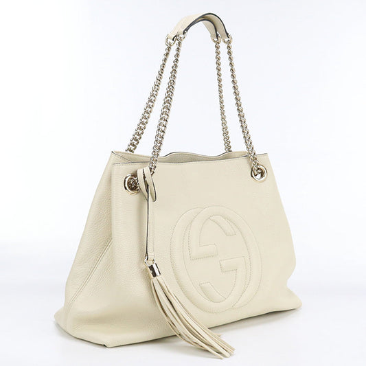 GUCCI ChainShoulder Soho leather Bag white Women