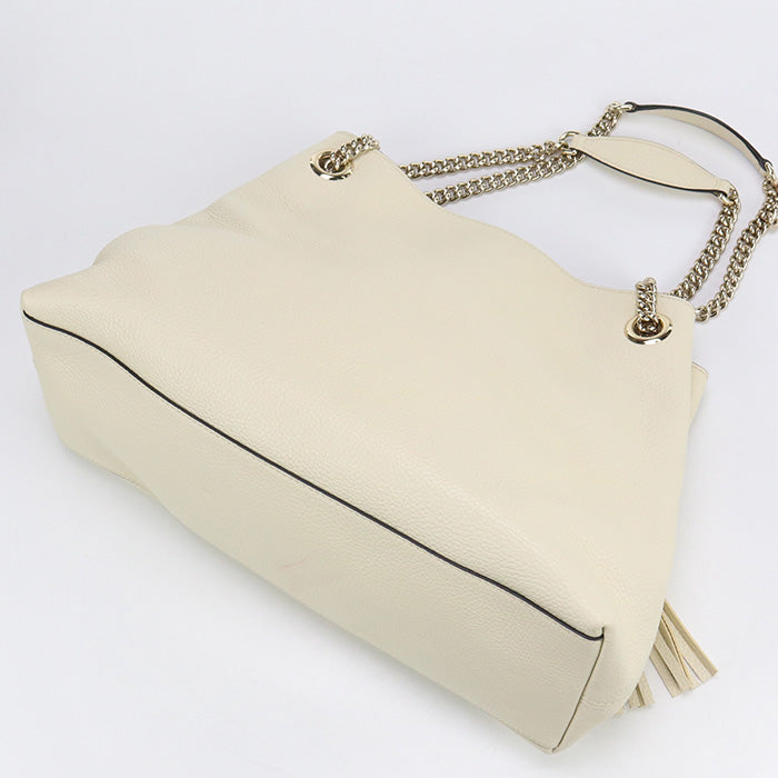 GUCCI ChainShoulder Soho leather Bag white Women