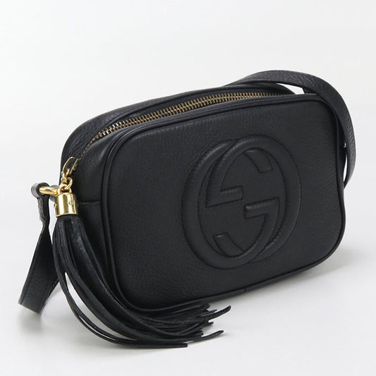 GUCCI 347994 Soho Diagonal shoulder bag Shoulder Bag leather black Women
