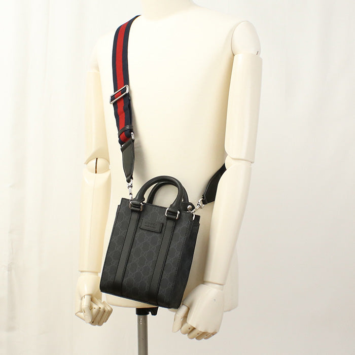 GUCCI 415721 Tote Bag GG Supreme Web Line Mini Tote Bag PVC black mens(unisex)