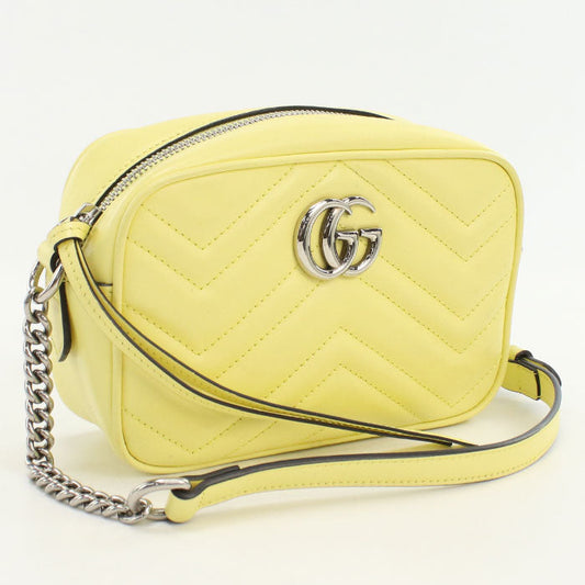 GUCCI 634936 GG Marmont Diagonal shoulder bag Shoulder Bag leather yellow Women