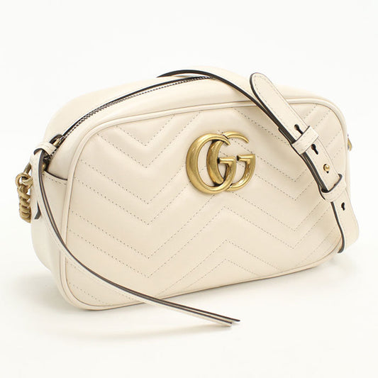 GUCCI 447632 Small camera bag GG Marmont Diagonal shoulder bag white Women