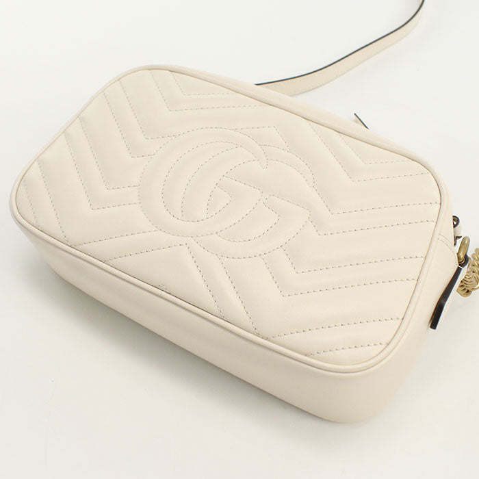 GUCCI 447632 Small camera bag GG Marmont Diagonal shoulder bag white Women