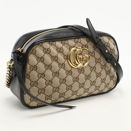 GUCCI 447632 Small camera bag GG Marmont Diagonal shoulder bag beige Women