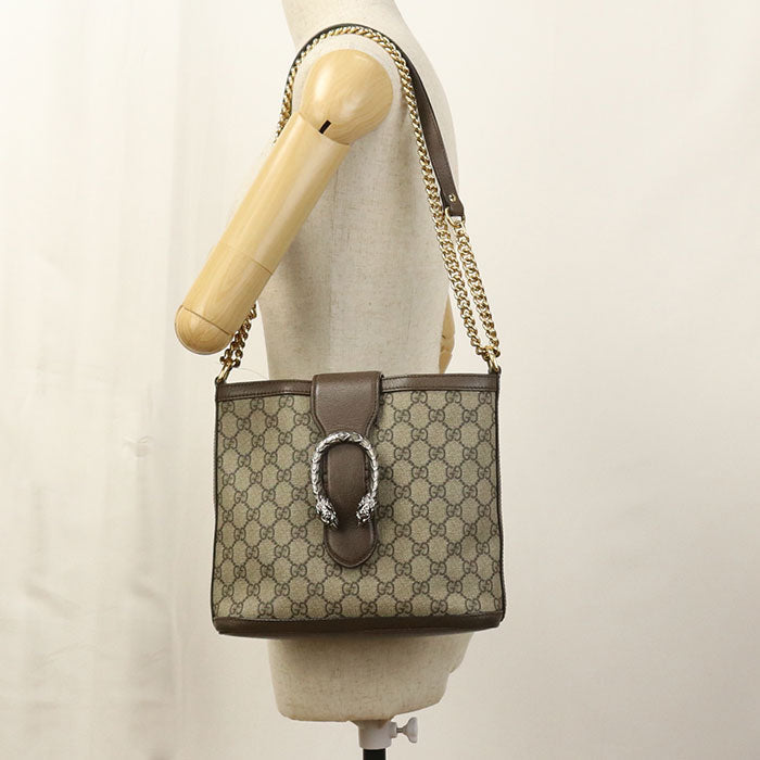 GUCCI 499622 Shoulder Bag Duonysus ChainShoulder Bag GG Supreme beige Women