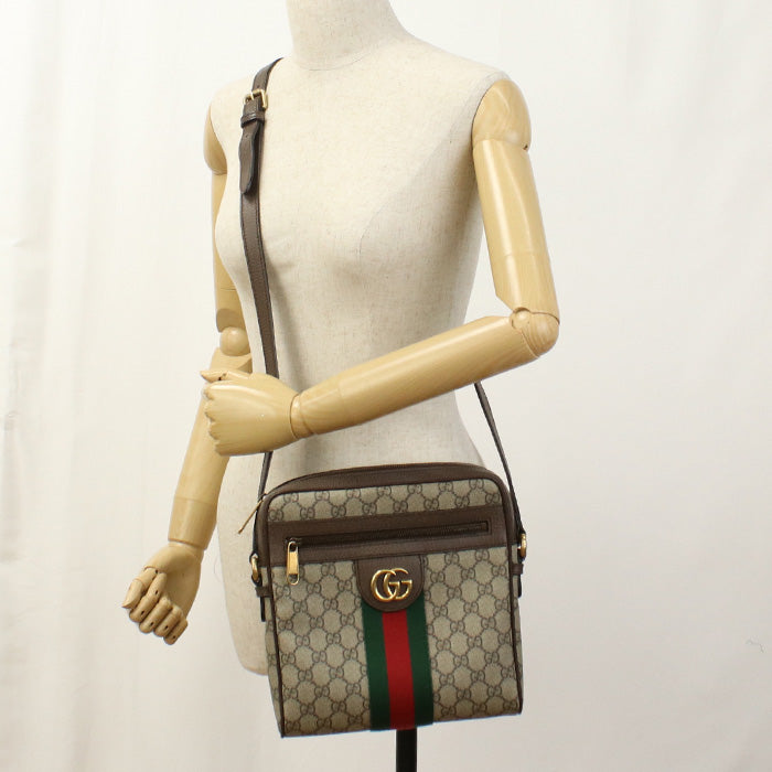 GUCCI 547926 Small Ofidia Diagonal Shoulder Bag GG Supreme beige unisex