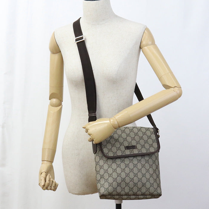 GUCCI 223666 GG Supreme Diagonal shoulder Bag GG Supreme Canvas beige Women