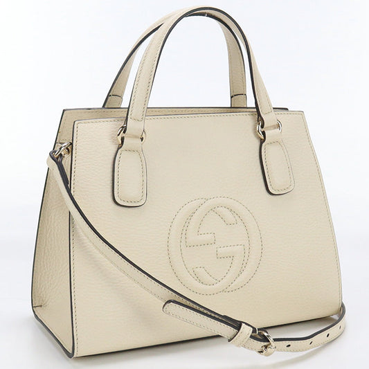 GUCCI 607722 CAO0G 9522 Soho Tote Bag leather white Women