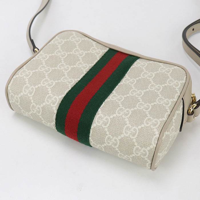 GUCCI 816359 9643 Ofidia Diagonal Shoulder Bag GG Supreme white Women