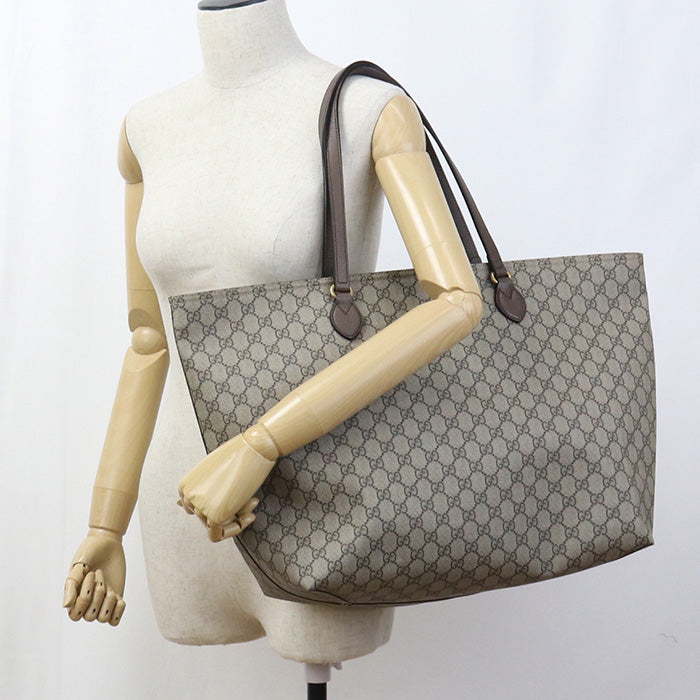 GUCCI 547974 K5I5T 8358 GG Supreme Tote Bag Canvas/leather beige Women