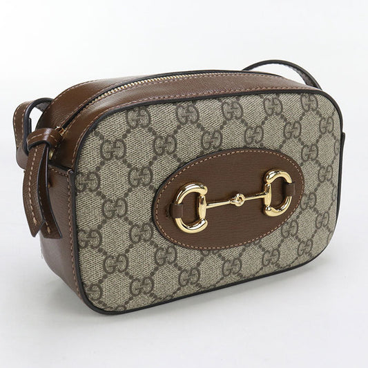 GUCCI 760196 Small bag Horsebit 1955 Shoulder Bag GG Supreme/leather beige Women