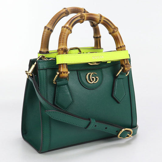 GUCCI 655661 Small Tote Bag Gucci Diana Handbag leather green Women