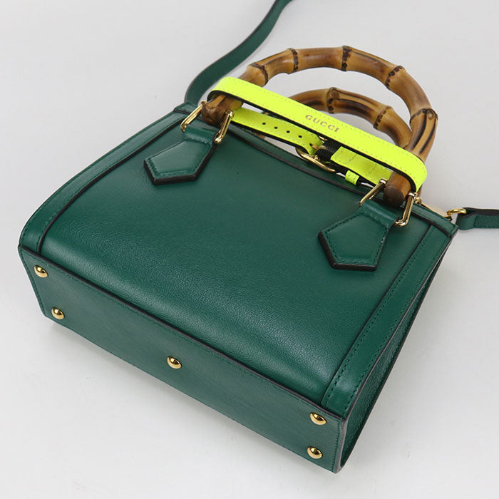 GUCCI 655661 Small Tote Bag Gucci Diana Handbag leather green Women