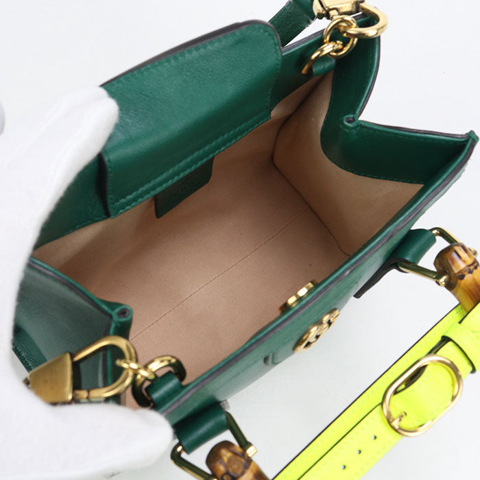 GUCCI 655661 Small Tote Bag Gucci Diana Handbag leather green Women