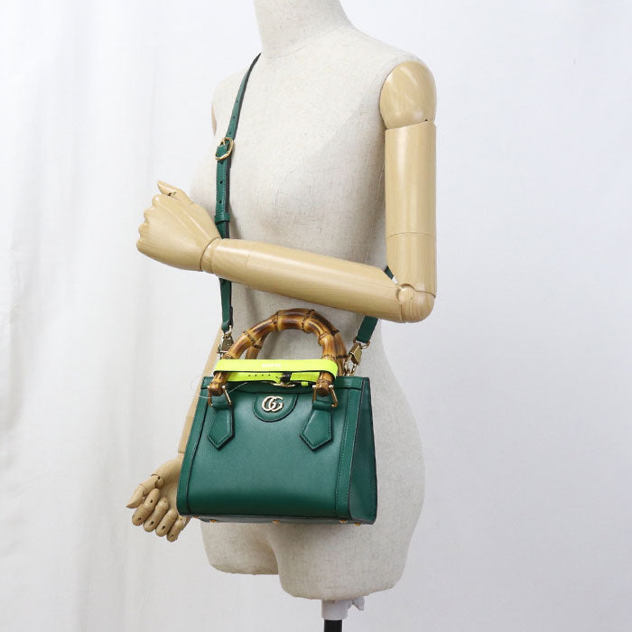 GUCCI 655661 Small Tote Bag Gucci Diana Handbag leather green Women