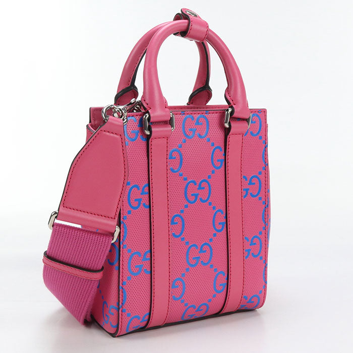 GUCCI 696010 Mini GG emboss Tote Bag leather pink Women