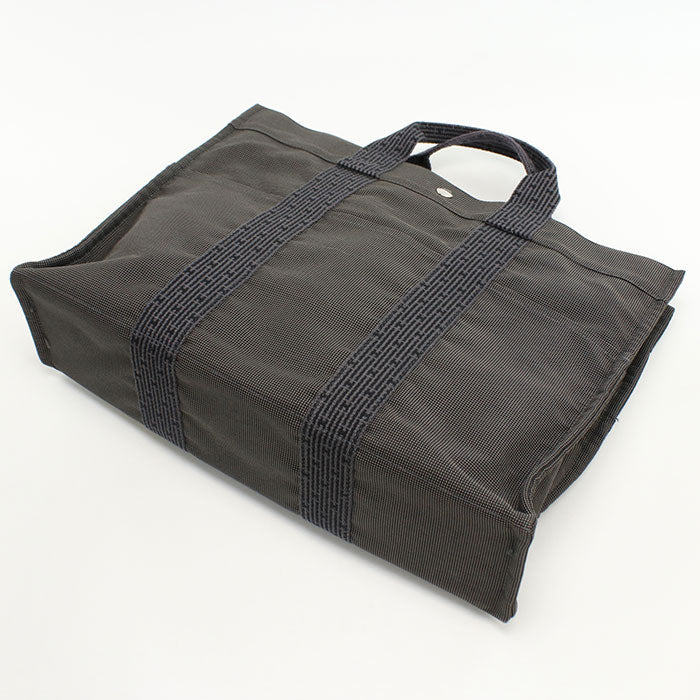 HERMES Her Line MM Tote Bag canvas gray unisex
