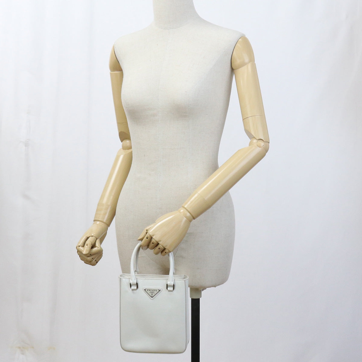 PRADA 2WAY handbag Handbag Shoulder bag Patent leather White Women