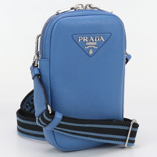 PRADA 1BP027 Shoulder Bag Diagonal leather Blue Women