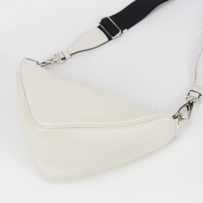 PRADA 1BH190 2BYAF0009 Shoulder Bag Embossed logo leather white mens(unisex)