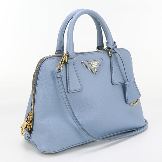 PRADA BL0838 Handbag Promenade Saffiano 2WAY handbag leather blue Women