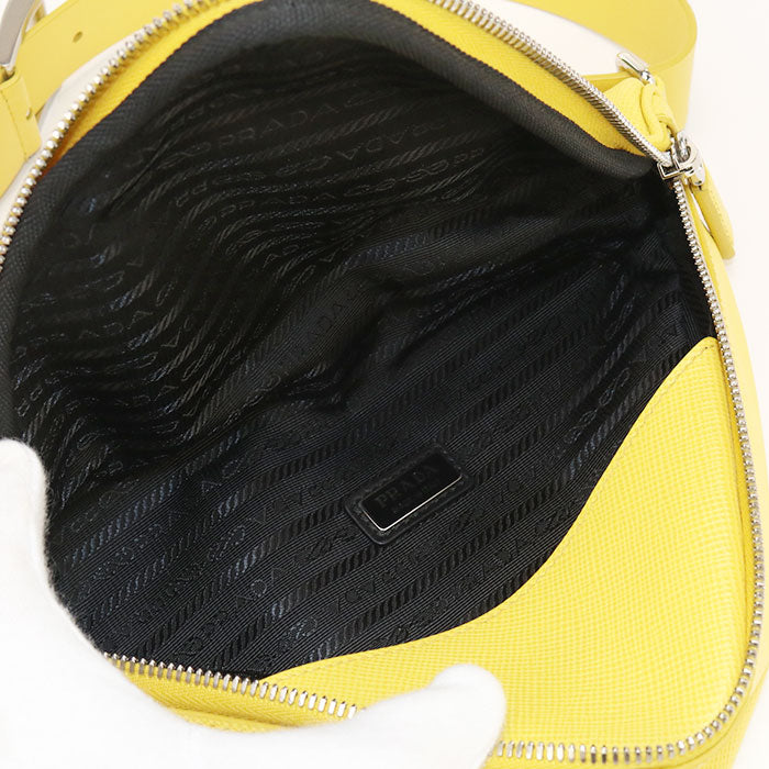 PRADA 2VL039 2FAD F0377 Shoulder Bag Triangle Crossbody bag leather Yellow mens(unisex)