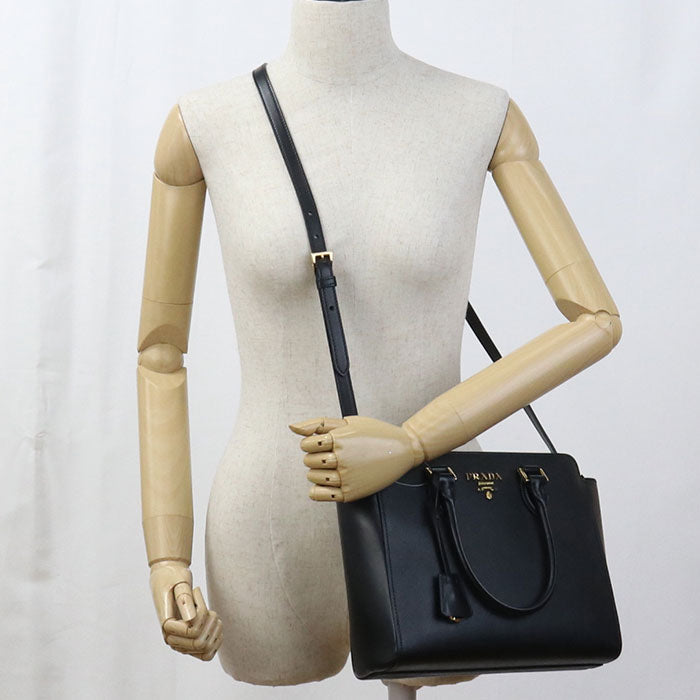 PRADA 1BA113 Handbag Safiano 2WAYTote bag leather black Women
