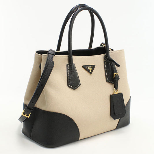 PRADA BN2887 2WAY Canapa Tote Bag canvas beige Women