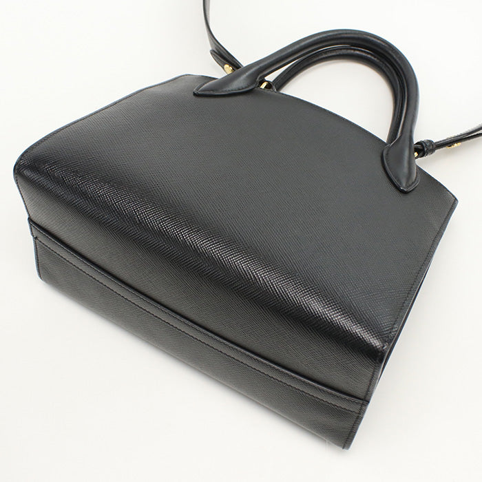 PRADA 1BA155 Tote Bag monochrome 2WAYTote Bag Safiano leather black Women