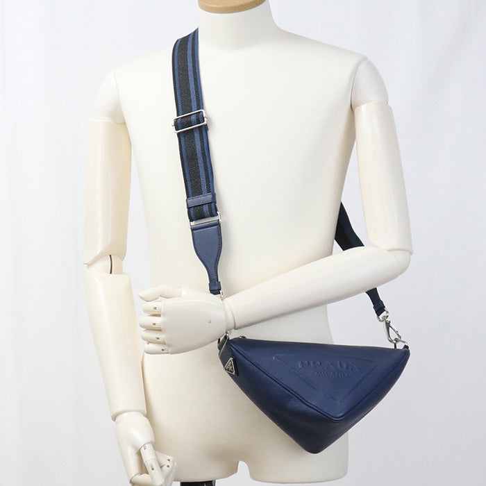 PRADA 2VH155 Shoulder Bag Triangle Shoulder Diagonal shoulder bag leather blue mens