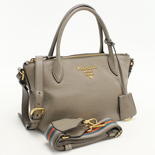 PRADA 1BA157 Handbag Viterodino 2WAY handbag leather gray Women