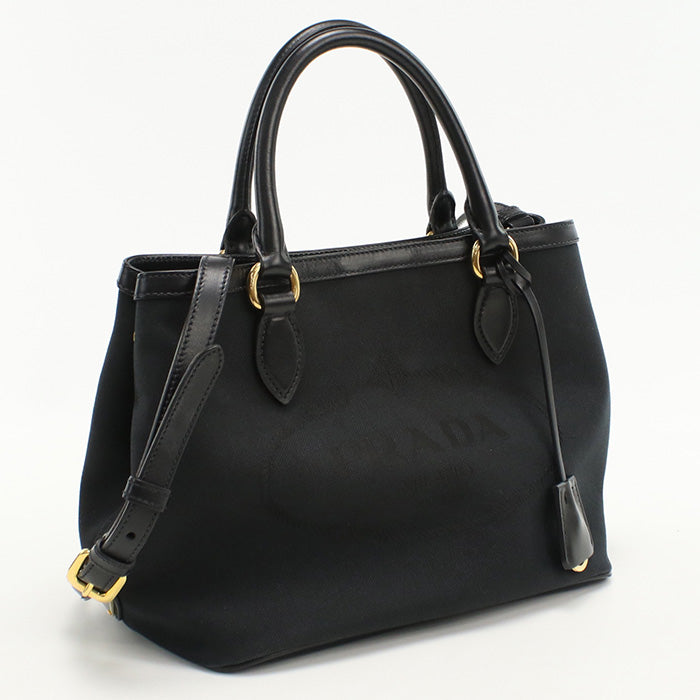 PRADA 1BA172 UCW F0002 2WAY Tote Bag canvas black Women