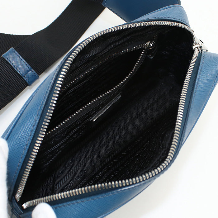 PRADA 2VL012 Belt bag body bag/Safiano leather blue mens