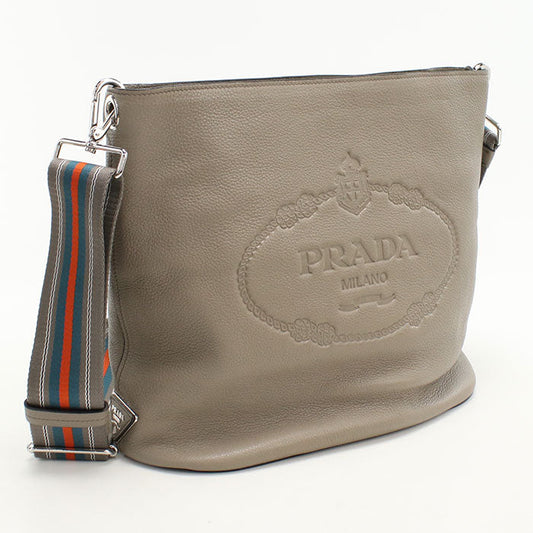 PRADA 1BE057 Vitello phoenix Diagonal shoulder bag Shoulder Bag leather gray Women