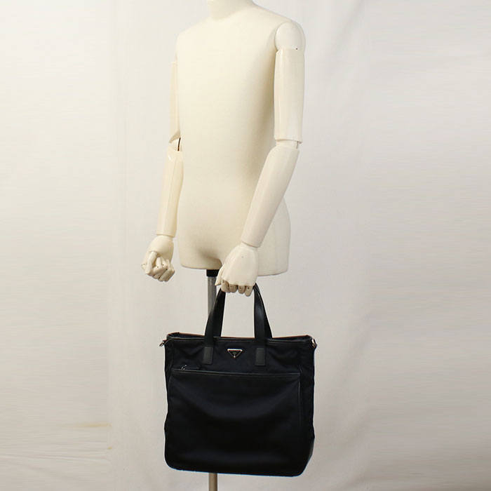 PRADA 2VG032 Tote Bag Safiano 2WAYTote Bag Nylon,leather Navy mens(unisex)