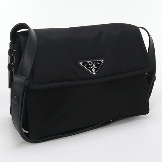 PRADA 1BD255 RFLH F0002 Medium Padded Diagonal Shoulder Bag black Women